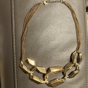 Bread gold chunky metal necklace